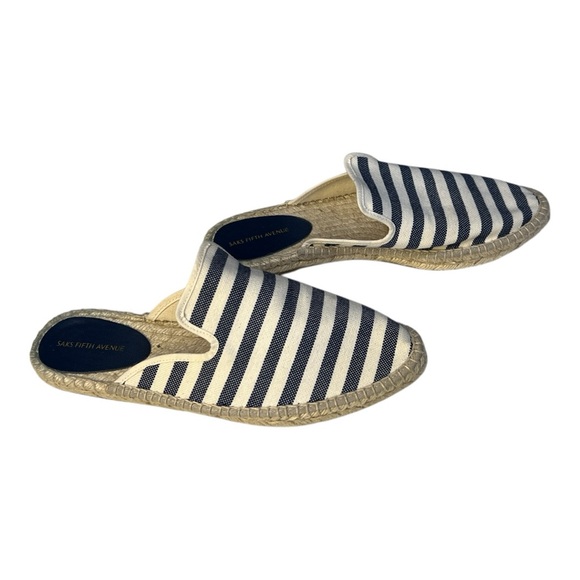 Saks Fifth Avenue Women's Navy and White Striped Espadrilles NWOT SB13 - Picture 5 of 9